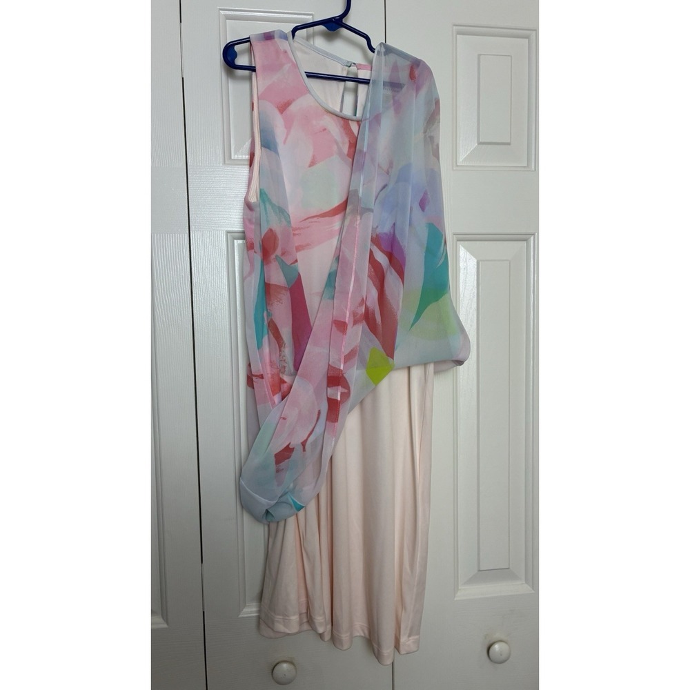 Calvin Klein Women's Printed Trapeze Dress (6, Blush Multi) - Picture 4 of 6